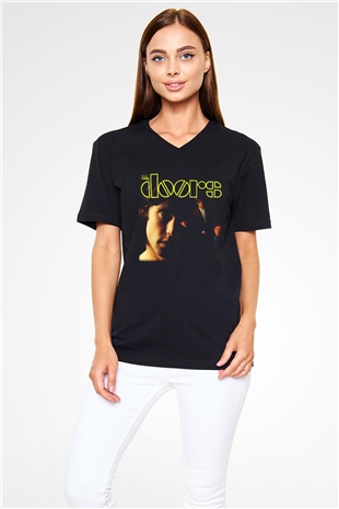The Doors Siyah Unisex V Yaka Tişört