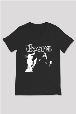 The Doors Siyah Unisex V Yaka Tişört