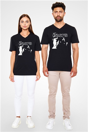 The Doors Siyah Unisex V Yaka Tişört