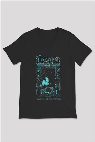 The Doors Siyah Unisex V Yaka Tişört