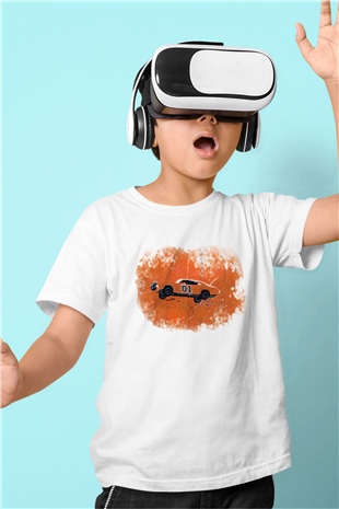 The Dukes of Hazzard Baskılı Beyaz Unisex Çocuk Tişört