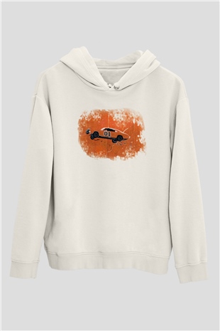 The Dukes of Hazzard Beyaz Unisex Kapşonlu Sweatshirt