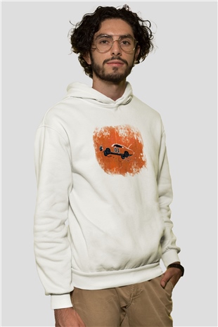 The Dukes of Hazzard Beyaz Unisex Kapşonlu Sweatshirt