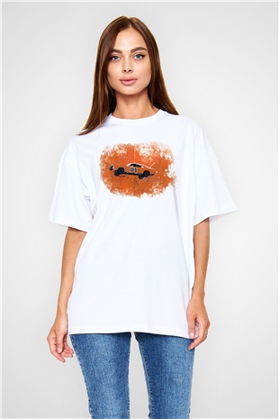 The Dukes of Hazzard Beyaz Unisex Oversize Tişört