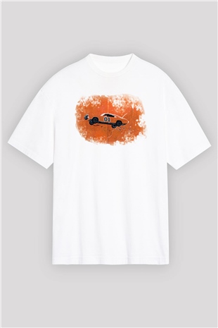 The Dukes of Hazzard Beyaz Unisex Oversize Tişört