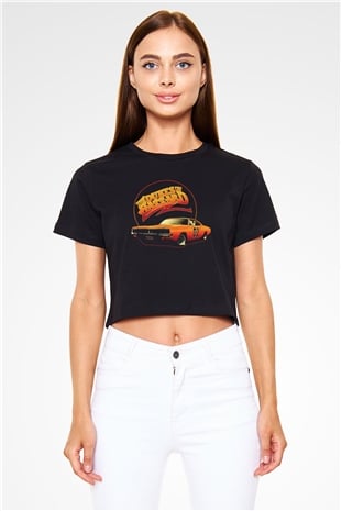 The Dukes of Hazzard Siyah   Crop Top Tişört