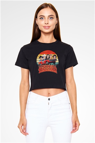 The Dukes of Hazzard Siyah   Crop Top Tişört