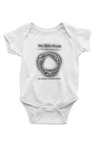 The Elder Scrolls Online Baskılı Beyaz Unisex Bebek Body - Zıbın