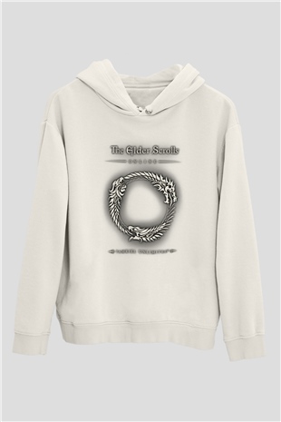 The Elder Scrolls Online Beyaz Unisex Kapşonlu Sweatshirt