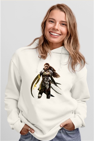 The Elder Scrolls Online Beyaz Unisex Kapşonlu Sweatshirt