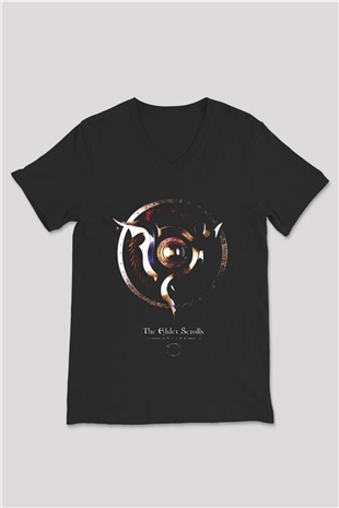 The Elder Scrolls Online Siyah Unisex V Yaka Tişört