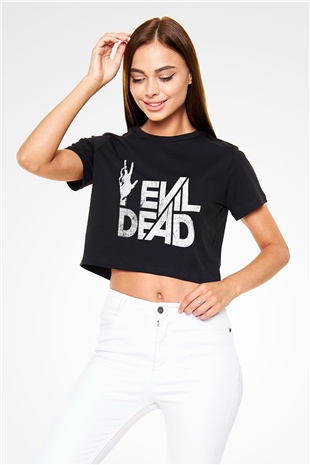 The Evil Dead Siyah Crop Top Tişört