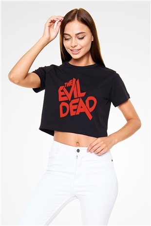 The Evil Dead Siyah Crop Top Tişört