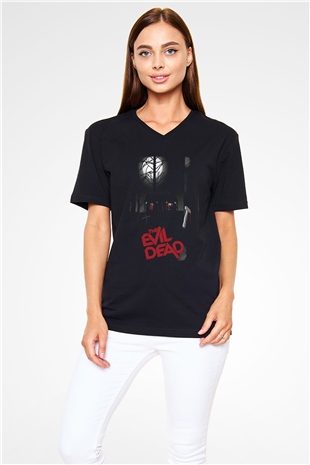 The Evil Dead Siyah Unisex V Yaka Tişört