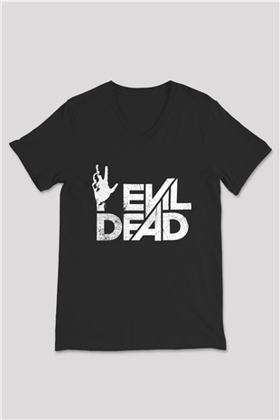 The Evil Dead Siyah Unisex V Yaka Tişört T-Shirt