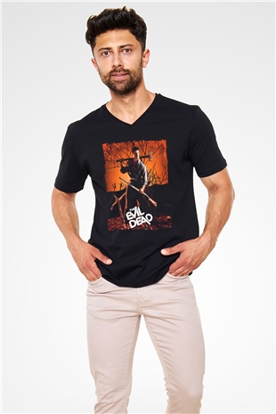 The Evil Dead Siyah Unisex V Yaka Tişört