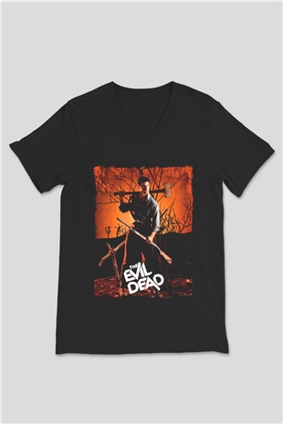 The Evil Dead Siyah Unisex V Yaka Tişört