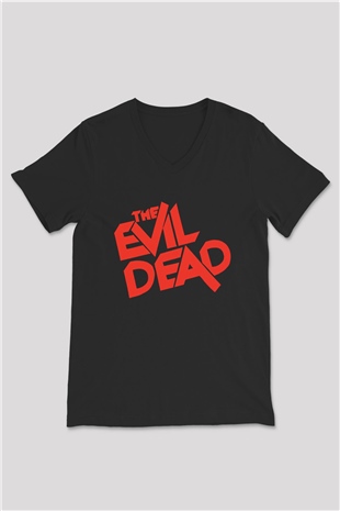 The Evil Dead Siyah Unisex V Yaka Tişört T-Shirt