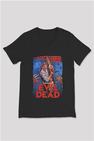 The Evil Dead Siyah Unisex V Yaka Tişört