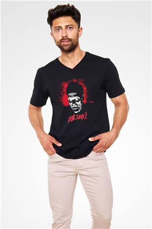 The Evil Dead Siyah Unisex V Yaka Tişört
