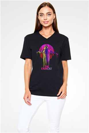 The Exorcist Siyah Unisex  V Yaka Tişört