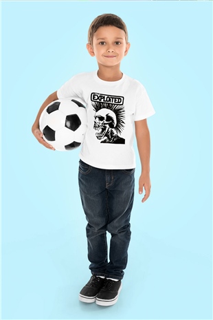 The Exploited Baskılı Beyaz Unisex Çocuk Tişört
