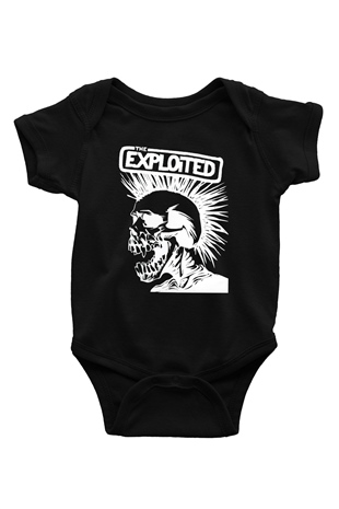 The Exploited Baskılı Siyah Bebek Body - Zıbın