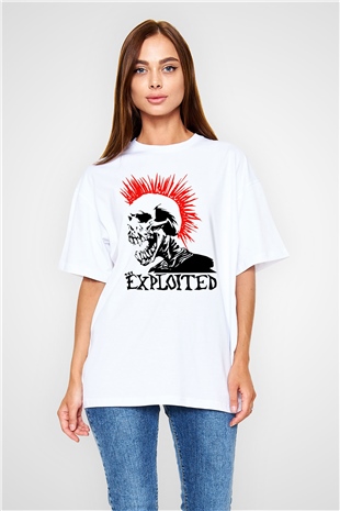 The Exploited Beyaz Unisex Oversize Tişört T-Shirt