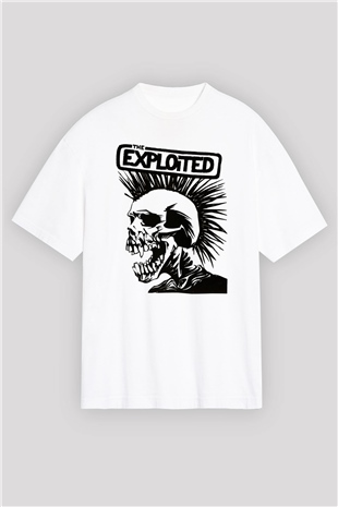 The Exploited Beyaz Unisex Oversize Tişört T-Shirt