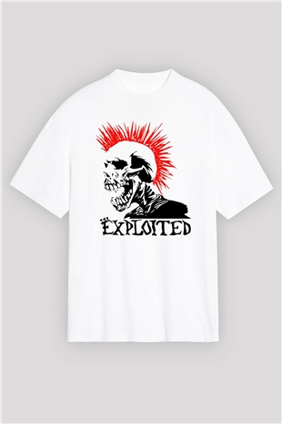 The Exploited Beyaz Unisex Oversize Tişört T-Shirt