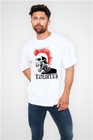 The Exploited Beyaz Unisex Oversize Tişört T-Shirt