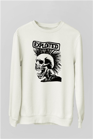 The Exploited Beyaz Unisex Sweatshirt