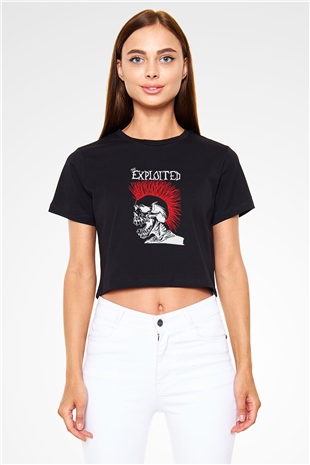 The Exploited Siyah Crop Top Tişört