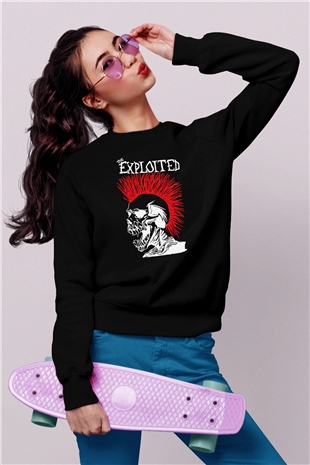 The Exploited Siyah Unisex Sweatshirt