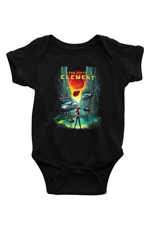 The Fifth Element Baskılı Siyah Bebek Body - Zıbın