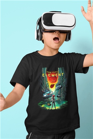 The Fifth Element Baskılı Siyah Unisex Çocuk Tişört