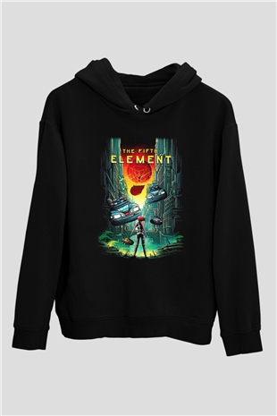 The Fifth Element Siyah Unisex Kapüşonlu Sweatshirt