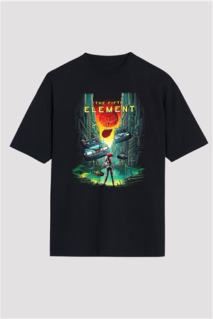 The Fifth Element Siyah Unisex Oversize Tişört