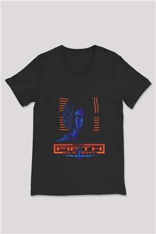 The Fifth Element Siyah Unisex  V Yaka Tişört