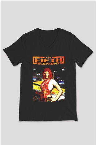 The Fifth Element Siyah Unisex  V Yaka Tişört