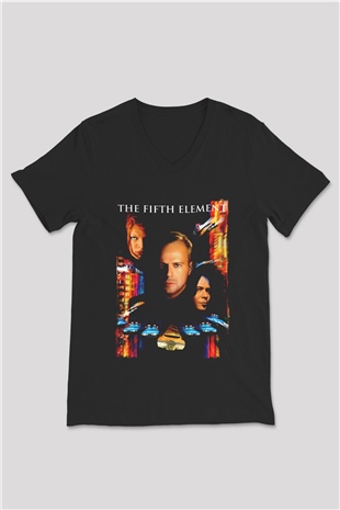 The Fifth Element Siyah Unisex  V Yaka Tişört