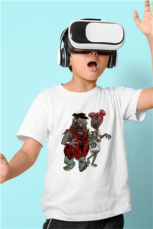 The Flintstones Taş Devri Baskılı Beyaz Unisex Çocuk Tişört