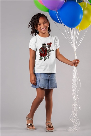 The Flintstones Taş Devri Baskılı Beyaz Unisex Çocuk Tişört
