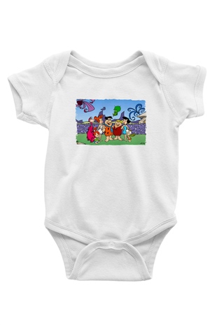 The Flintstones Taş Devri Beyaz Bebek Body - Zıbın