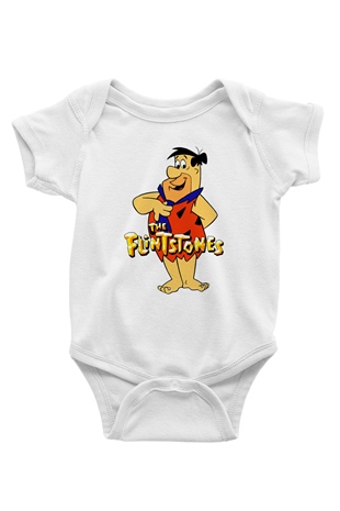The Flintstones Taş Devri Beyaz Bebek Body - Zıbın