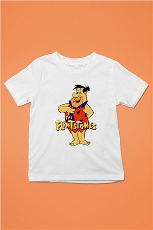 The Flintstones Taş Devri Beyaz Unisex  Çocuk Tişört
