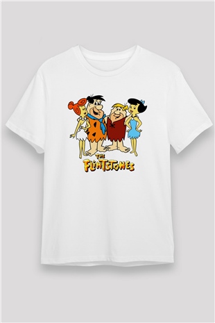 The Flintstones Taş Devri Beyaz Unisex Tişört