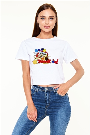 The Flintstones Taş Devri Beyaz Unisex Oversize Tişört