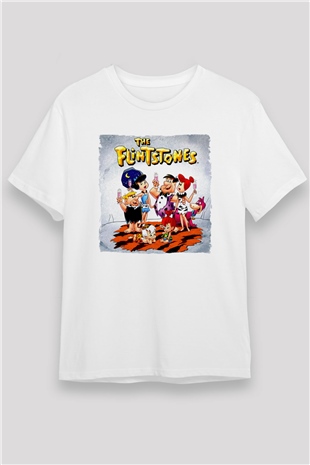 The Flintstones Taş Devri Beyaz Unisex Tişört