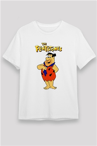The Flintstones Taş Devri Beyaz Unisex Tişört